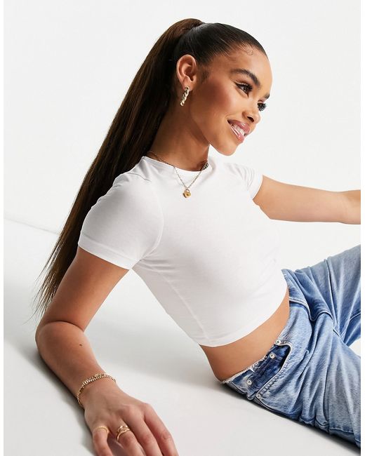 Asos Design fitted crop T-shirt in