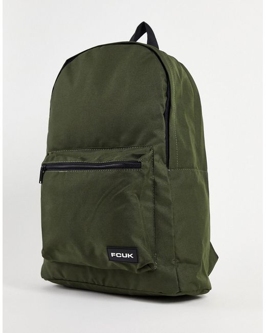 French Connection FCUK logo backpack in khaki-