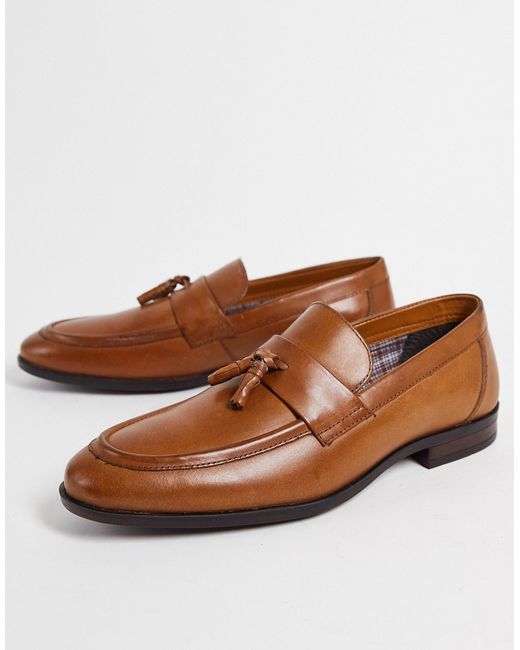 Red Tape Tassel Loafers In Tan Leather-