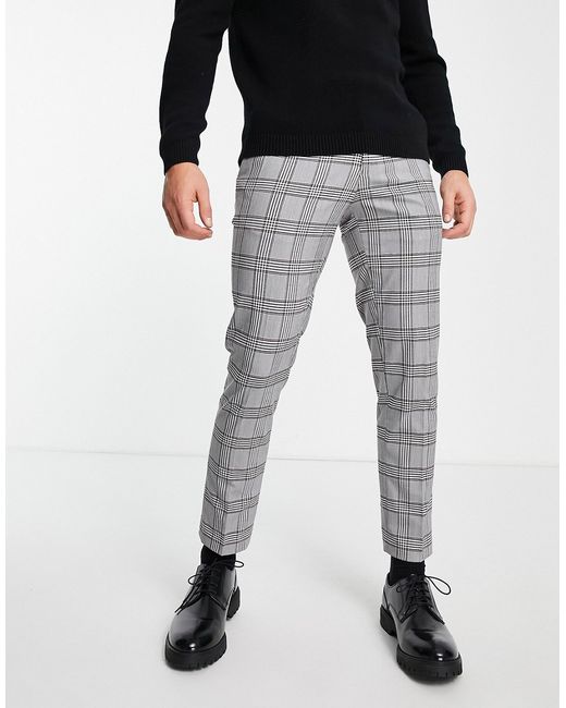 River Island tapered smart pants in plaid