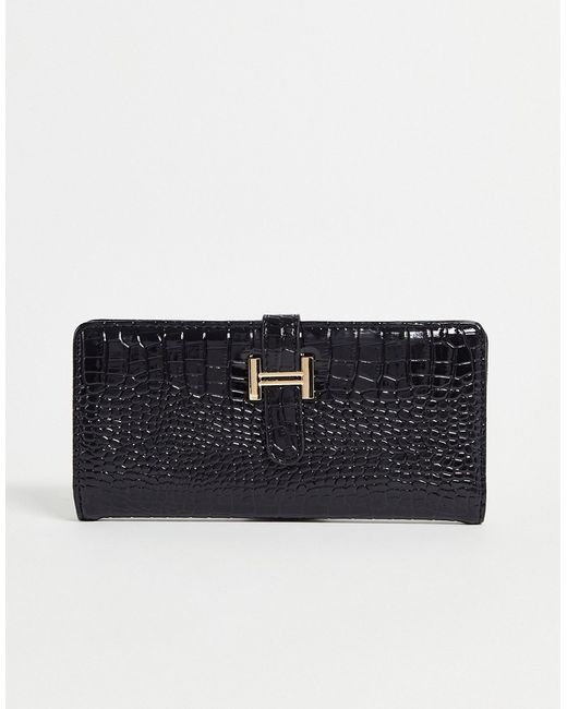 French Connection long croc print wallet in