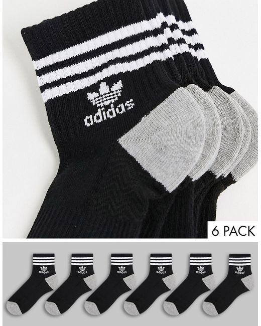 Adidas Performance adidas Training athletic cushioned crew socks in and white 6 pack