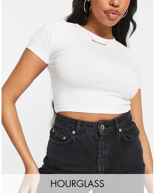 Asos Design Hourglass fitted crop t-shirt in