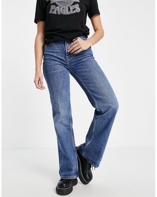 TopShop relaxed flare organic cotton jean in mid