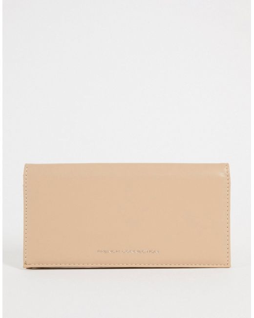 French Connection fold over wallet in taupe-