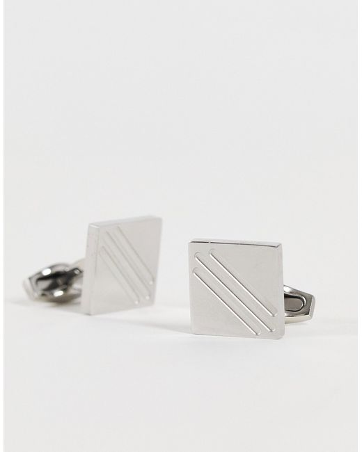 Asos Design square cufflinks with line detail in