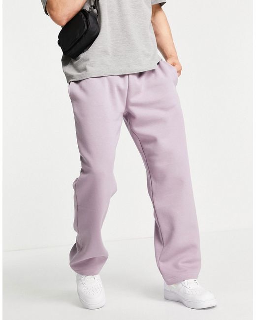 Topman wide leg sweatpants in lilac-