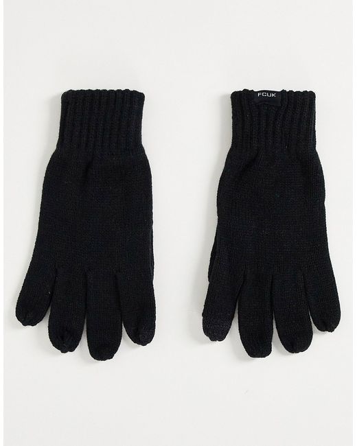 French Connection FCUK ribbed gloves in