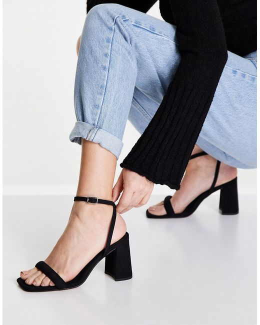 Asos Design Hilton barely there block heeled sandals in