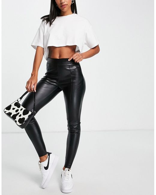 TopShop faux leather skinny fit pants in