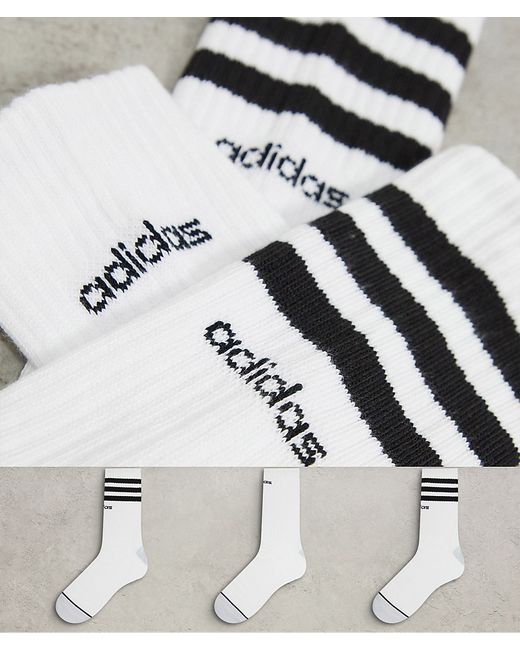 Adidas Performance adidas Training 3 pack stripe socks in