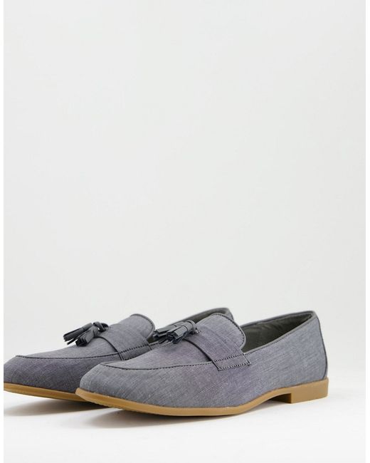 Topman chambray piper tassel loafers