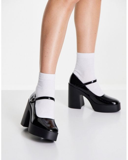 Asos Design Penny platform Mary Jane heeled shoes in