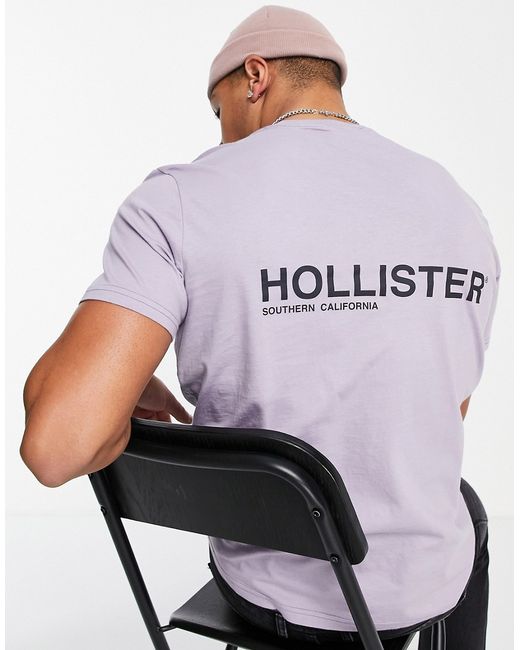 Hollister back logo t-shirt in lilac-