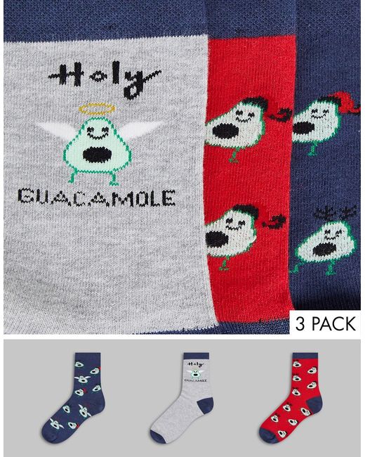 Threadbare 3 pack christmas avomerry socks in and red