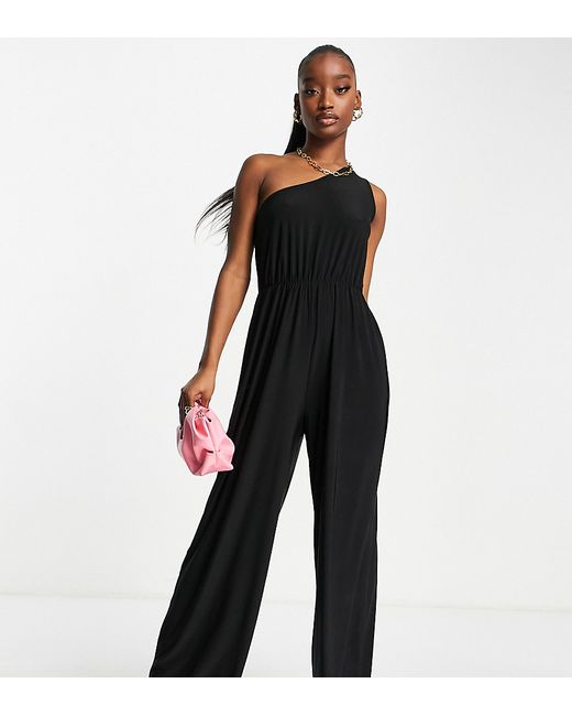 Missguided slinky one shoulder jumpsuit in