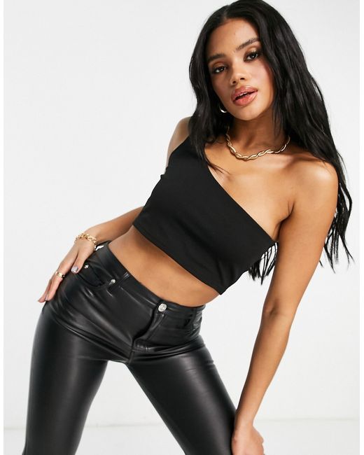 Rebellious Fashion one shouldered crop top in