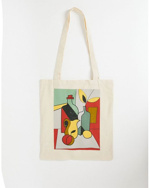 Vintage Supply abstract tote bag in ecru-
