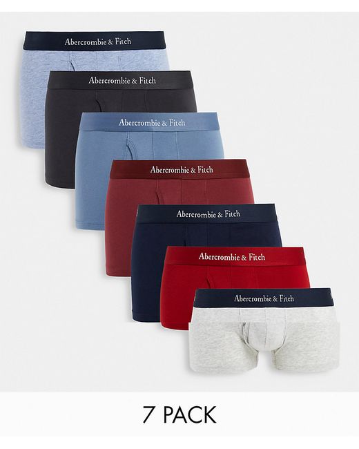 Abercrombie & Fitch 7 pack logo waistband trunks in