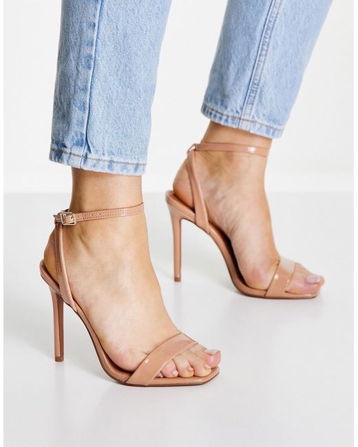 Asos Design Neva barely there heeled sandals in