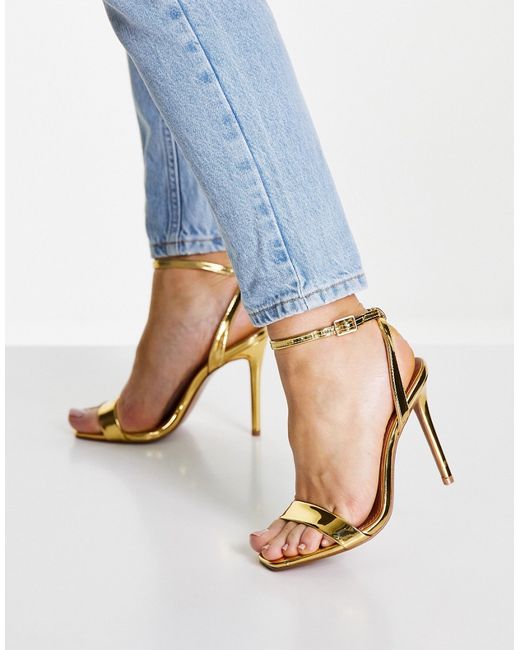 Asos Design Neva barely there heeled sandals in