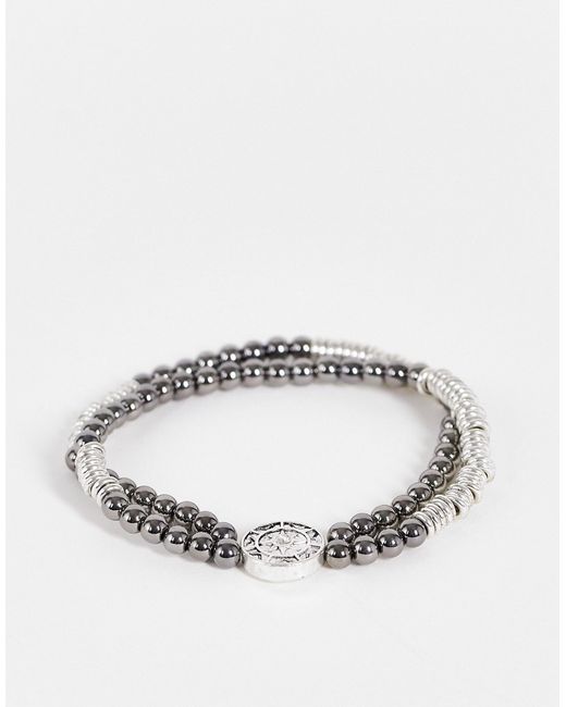 Icon Brand stretch beaded coin clasp bracelet in