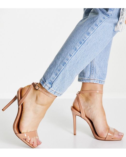 Asos Design Wide Fit Neva barely there heeled sandals in