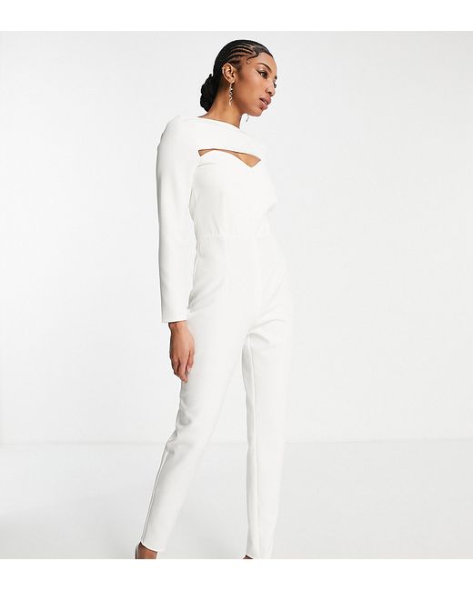 Vesper Tall square neck cut out bust detail jumpsuit in