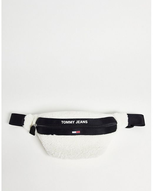 Tommy Jeans cozy capsule Exclusive to sherpa crossbody bag in cream-