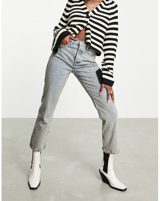 TopShop Editor jeans in dirty bleach wash-