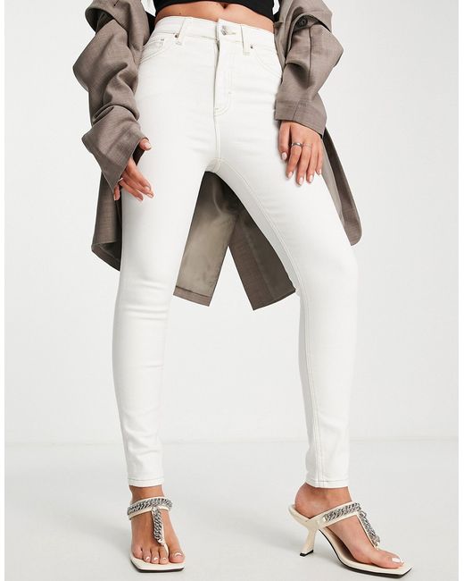 TopShop Jamie recycled cotton blend jean in off