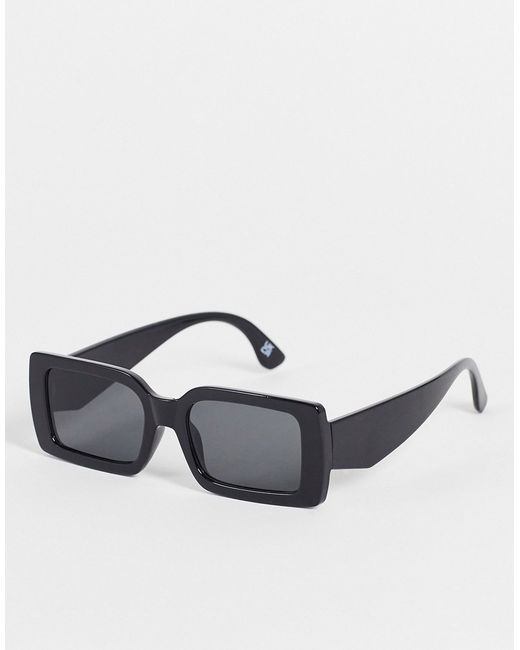 Asos Design oversized rectangle sunglasses in with smoke lens