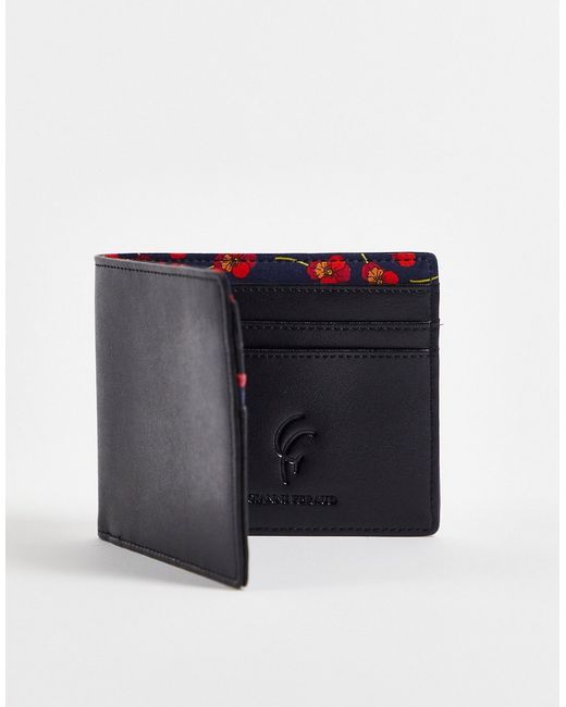 Gianni Feraud real leather bill fold wallet in liberty print trim-