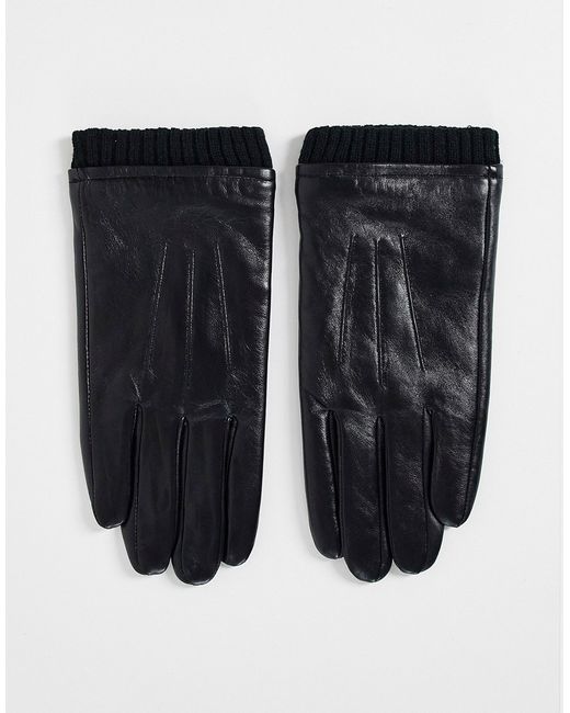 Barneys Originals Plus Barneys Originals nappa leather cuffed touchscreen gloves in