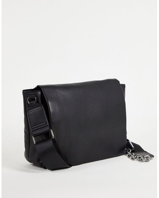 Asos Design cross body wadded bag with chain detail in