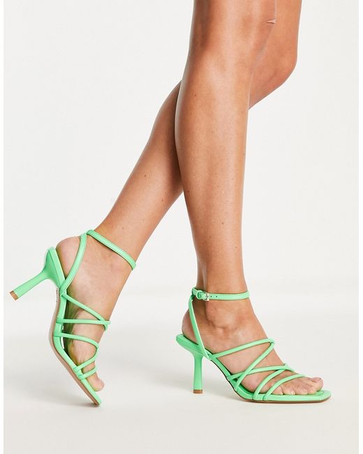 Stradivarius strappy heeled sandal with squared toe in
