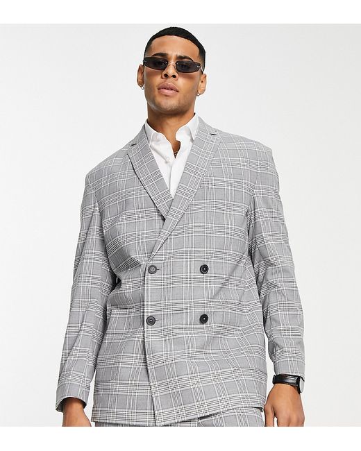 New Look suit jacket in dark plaid