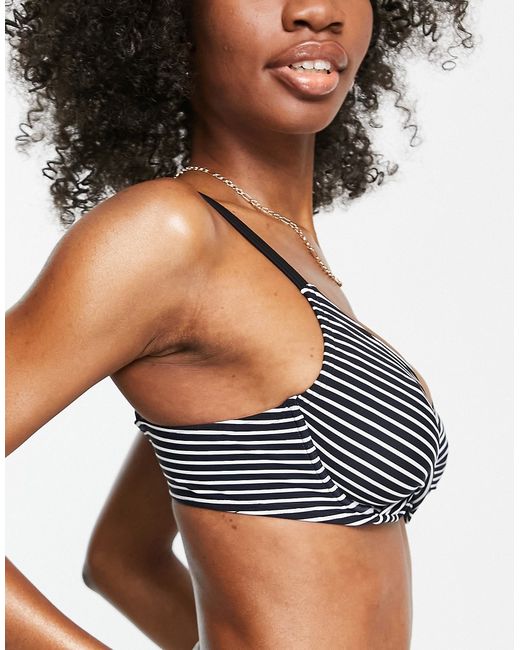 Figleaves Fuller Bust underwired bikini top in stripe