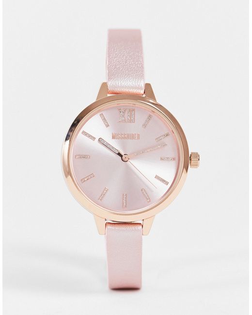 Missguided rose watch with sparkly strap