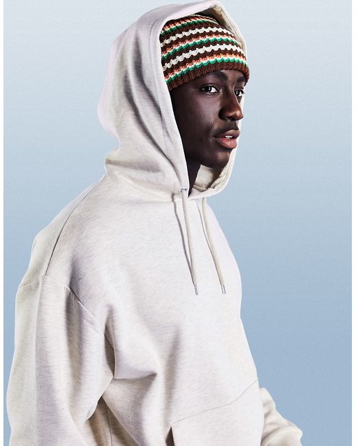 Asos Design oversized hoodie in oatmeal heather-