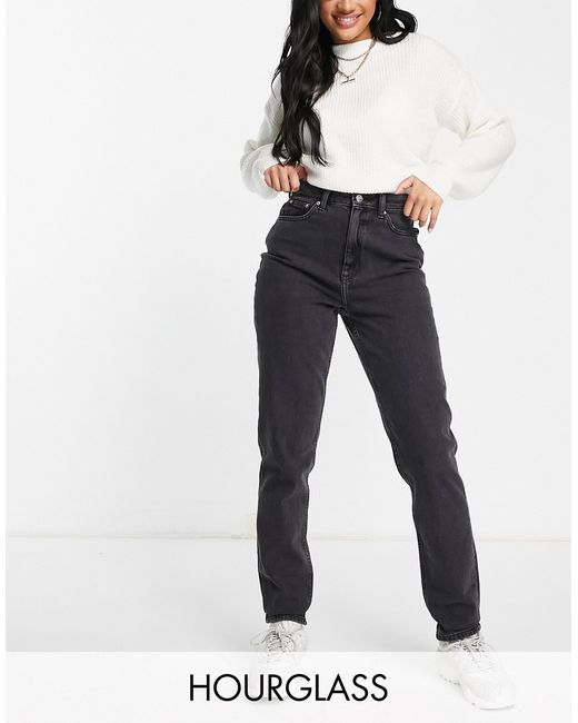 Asos Design Hourglass high rise farleigh slim mom jeans in washed