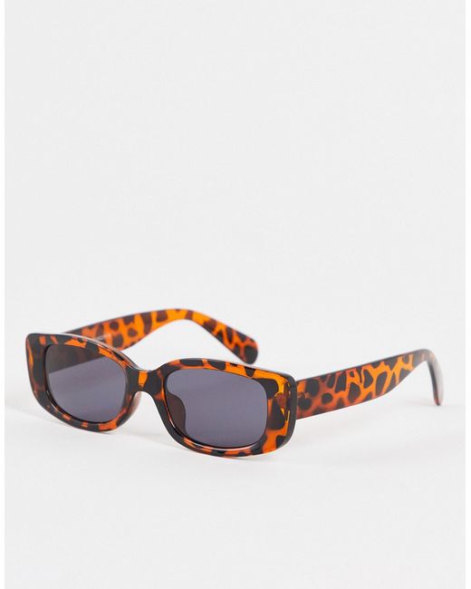 Madein. Madein rectangle frame sunglasses in cheetah print-