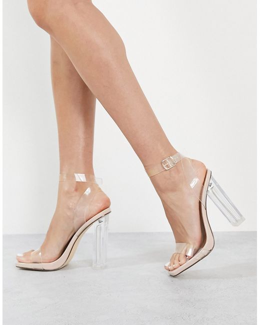 Truffle Collection clear heeled sandals in