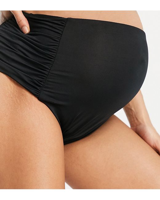 ASOS Maternity DESIGN Maternity recycled mix match gathered high waist bikini bottoms in