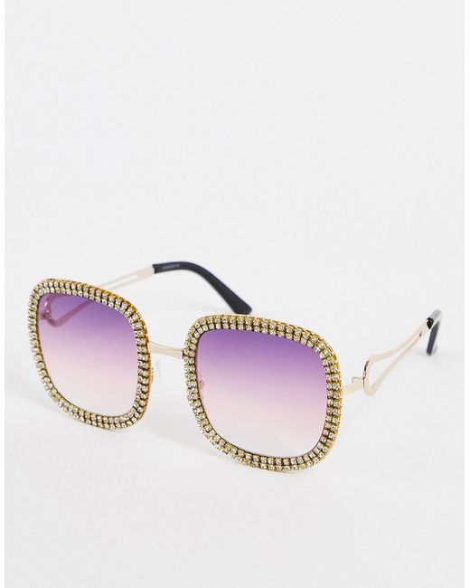 Madein. Madein oversized sunglasses with crystal frame in