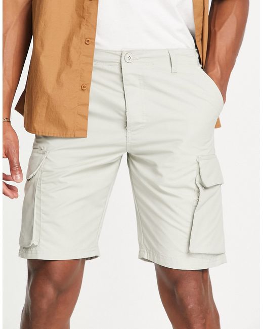 French Connection utility tech cargo shorts in stone-