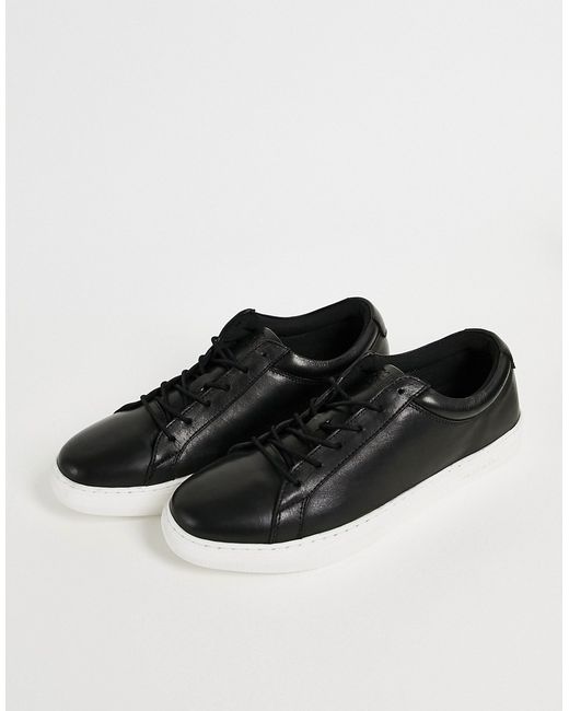 Jack & Jones leather minimal sneakers in