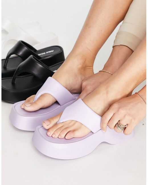 Public Desire Kaye chunky flatform sandals in lilac-