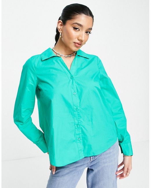 Pieces open back shirt in bright