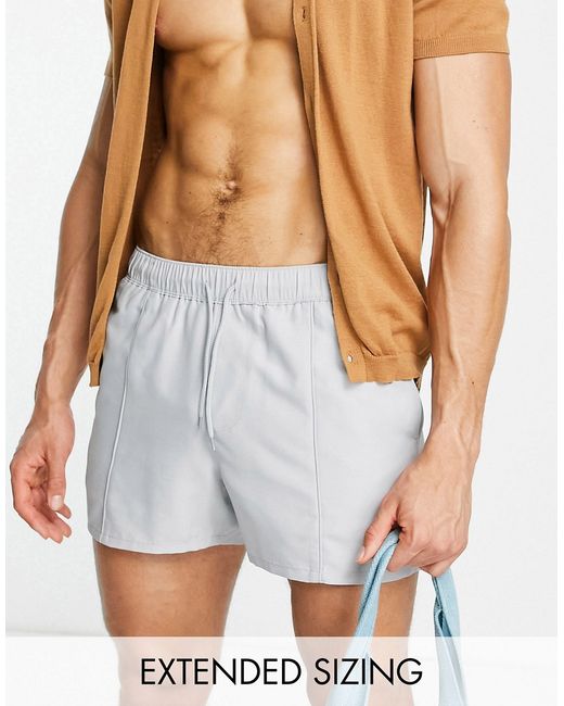 Asos Design swim shorts with pin tuck in light short length
